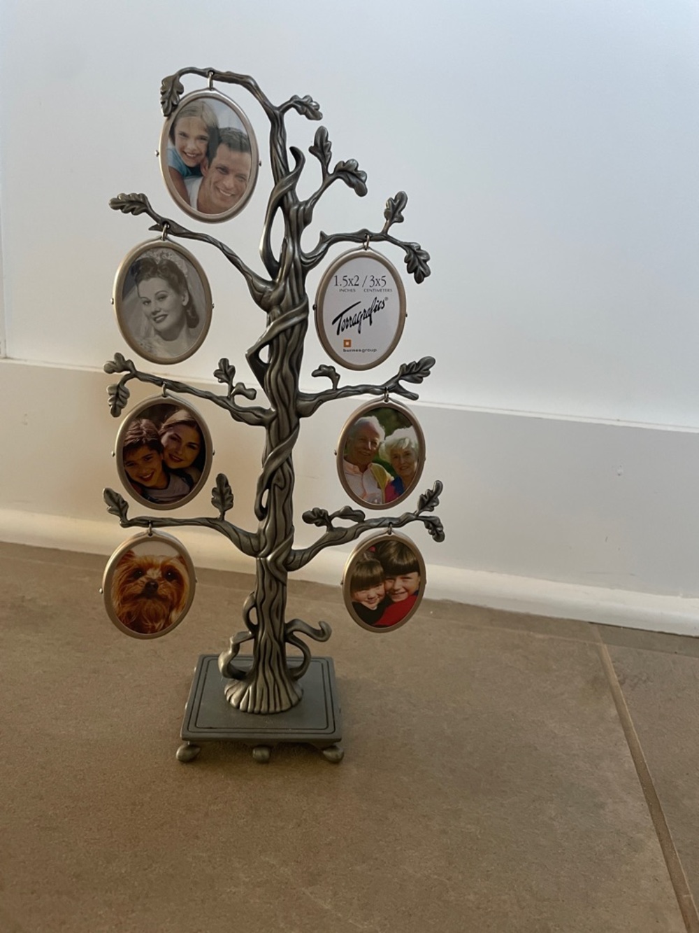 Decorative Family Tree Photo Frame in Silver Finish